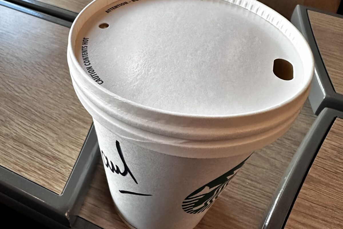 Starbucks paper lid